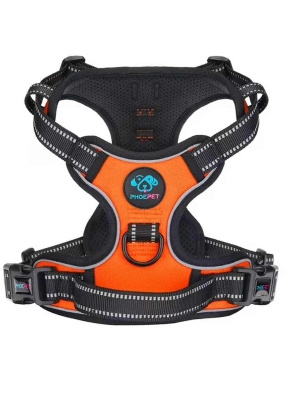 No Pull Dog Harness Large Orange Reflective Padded Adjustable Dog Collar PhoePet